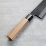 日野浦刃物 味方屋 牛刀 210mm 白紙鋼 黑打鍛地墨流 (4) 日野浦刃物 味方屋 牛刀 210mm 白紙鋼 黑打鍛地墨流