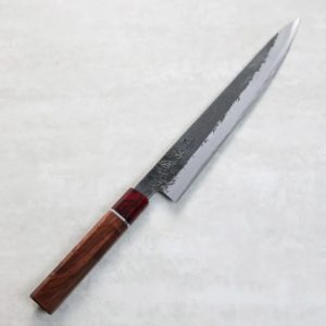 日野浦刃物 味方屋 筋引 240mm 白紙鋼 黑打鍛地墨流