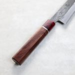 日野浦刃物 筋引 240mm 白紙鋼 黑打鍛地墨流 (3) 日野浦刃物 味方屋 筋引 240mm 白紙鋼 黑打鍛地墨流