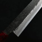 日野浦刃物 筋引 240mm 白紙鋼 黑打鍛地墨流 (5) 日野浦刃物 味方屋 筋引 240mm 白紙鋼 黑打鍛地墨流