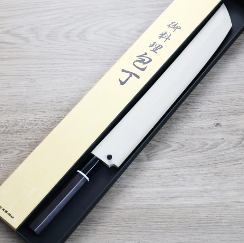 一徹x田中義一 先丸蛸引 330mm 白紙鋼付鞘 (2) 一徹x田中義一 先丸蛸引 330mm 白紙鋼/付鞘