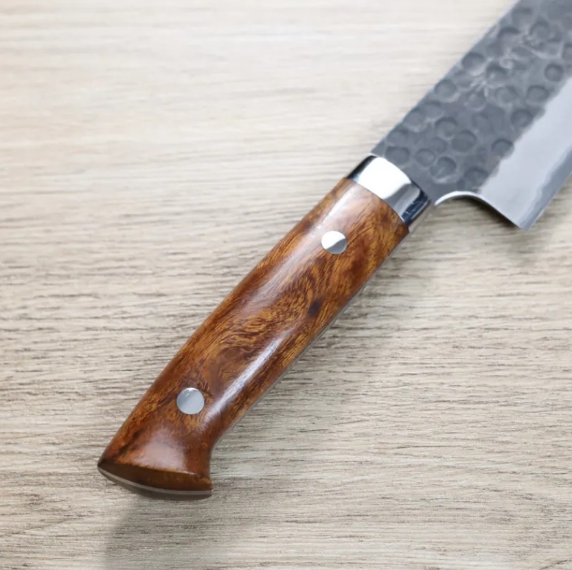 佐治武士 牛刀 210mm 青紙超級鋼 黑打鎚目 (3) 佐治武士 牛刀 210mm 青紙超級鋼 黑打鎚目