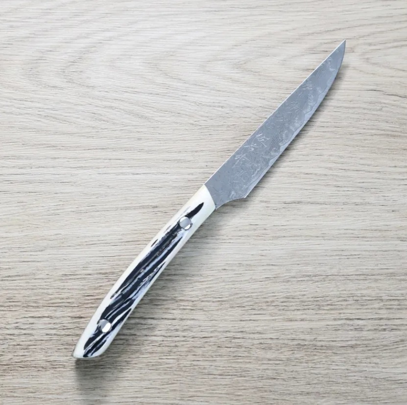 佐治武士 牛排刀 R2 鑽石大馬士革 白鹿角 佐治武士 牛排刀 R2 鑽石大馬士革 白鹿角