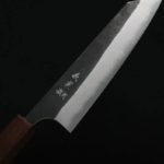 加藤義實 小文化刀 130mm 青紙超級鋼 黑打 (5) 加藤義實 小文化刀 130mm 青紙超級鋼 黑打