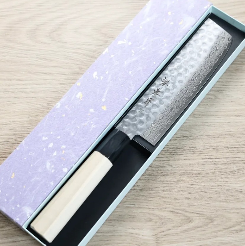 堺孝行 和菜切 160mm AUS10鋼 45層鎚目大馬士革 (2) 堺孝行 和菜切 160mm AUS10鋼 45層鎚目大馬士革