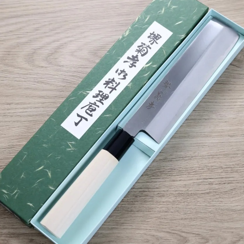 堺菊孝 薄刃 180mm 黃紙鋼 改良霞研