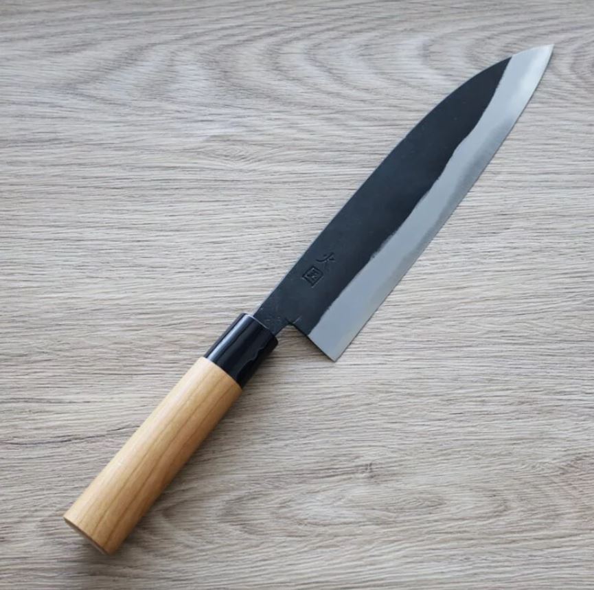 境志泰 火國 牛刀 210mm 白紙鋼 黑打 (1) 境志泰 火國 牛刀 210mm 白紙鋼 黑打