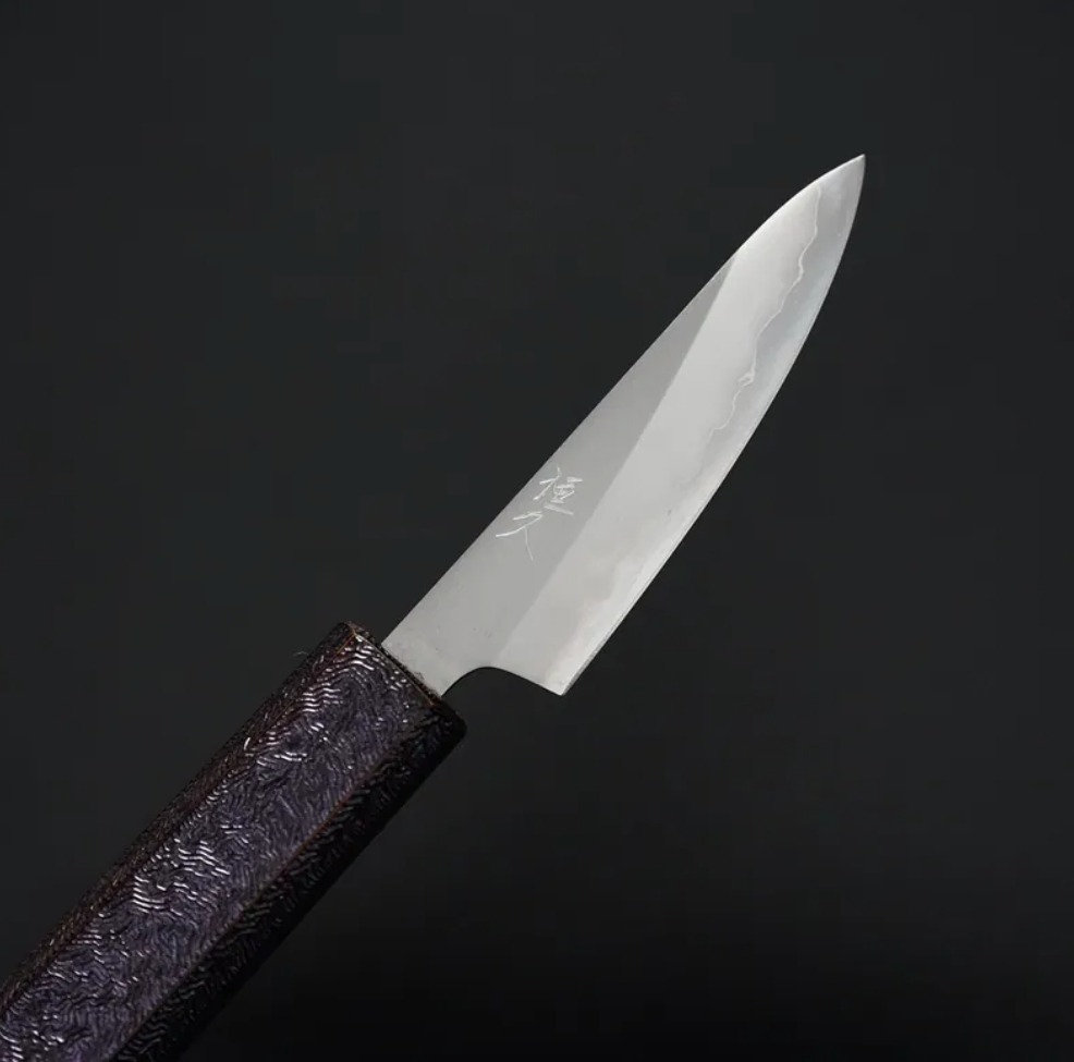 恆久 蔬果刀 80mm 白紙鋼 樫紫柄:圖片 4