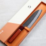 日野浦刃物 味方屋 三德 165mm 白紙鋼 黑打鍛地墨流