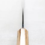 日野浦刃物 味方屋 牛刀 240mm 白紙鋼 黑打鍛地墨流 斑馬木八角柄 (4) 日野浦刃物 味方屋 牛刀 240mm 白紙鋼 黑打鍛地墨流 斑馬木八角柄