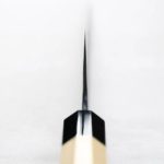 日野浦刃物 味方屋 牛刀 240mm 白紙鋼 黑打鍛地墨流 青森檜木八角柄 (4) 日野浦刃物 味方屋 牛刀 240mm 白紙鋼 黑打鍛地墨流 青森檜木八角柄