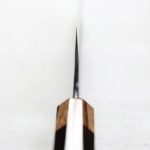 日野浦刃物 味方屋 菜切 165mm 白紙鋼 黑打鍛地墨流 黑檀八角柄