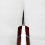 日野浦刃物 味方屋 蔬果刀 135mm 白紙鋼 黑打鍛地墨流 (4) 日野浦刃物 味方屋 蔬果刀 135mm 白紙鋼 黑打鍛地墨流 玫瑰木八角柄