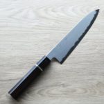 明神利器製作所 鐵人作 牛刀 210mm 青紙鋼 鍛流線 黑仕 (1) 明神利器製作所 鐵人作 牛刀 210mm 青紙鋼 鍛流線 黑仕