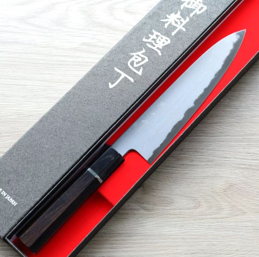 明神利器製作所 鐵人作 牛刀 210mm 青紙鋼 鍛流線 黑仕 (2) 明神利器製作所 鐵人作 牛刀 210mm 青紙鋼 鍛流線 黑仕