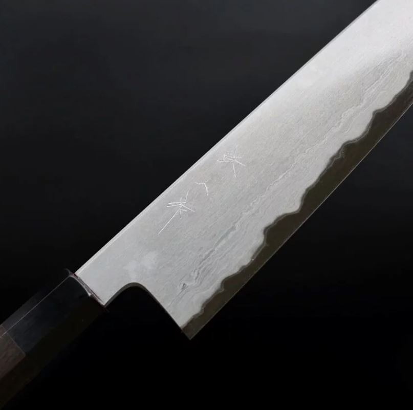 明神利器製作所 鐵人作 牛刀 210mm 青紙鋼 鍛流線 黑仕 (3) 明神利器製作所 鐵人作 牛刀 210mm 青紙鋼 鍛流線 黑仕