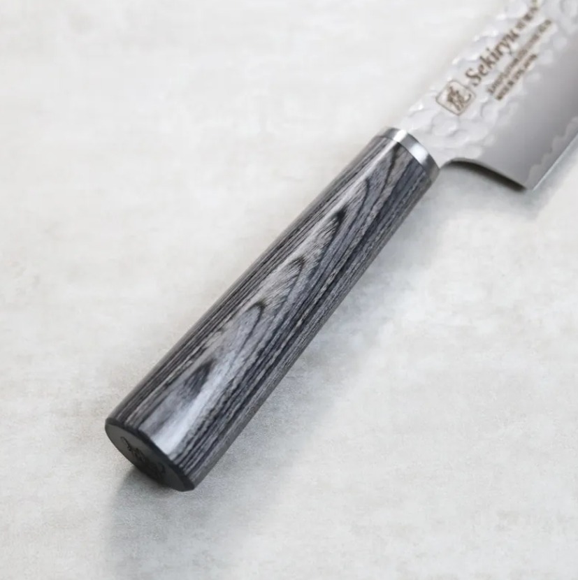 関龍作 三德 165mm VG10鋼 鎚目 (3) 関龍作 三德 165mm VG10鋼 鎚目