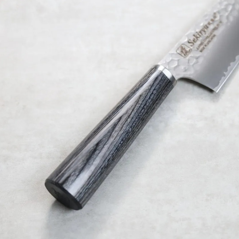 関龍作 切付牛刀 180mm VG10鋼 鎚目 (3) 関龍作 切付牛刀 180mm VG10鋼 鎚目