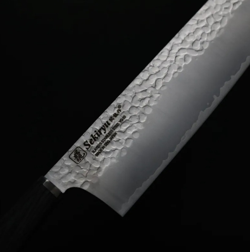 関龍作 菜切 180mm VG10鋼 鎚目 (5) 関龍作 菜切 180mm VG10鋼 鎚目