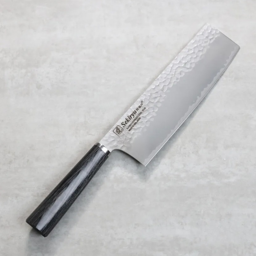 関龍作 菜切 180mm VG10鋼 鎚目 関龍作 菜切 180mm VG10鋼 鎚目