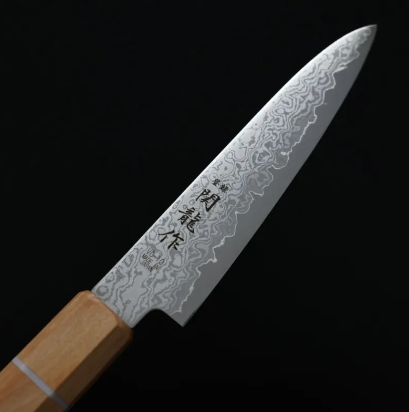 関龍作 蔬果刀 120mm VG10鋼 33層大馬士革 和柄