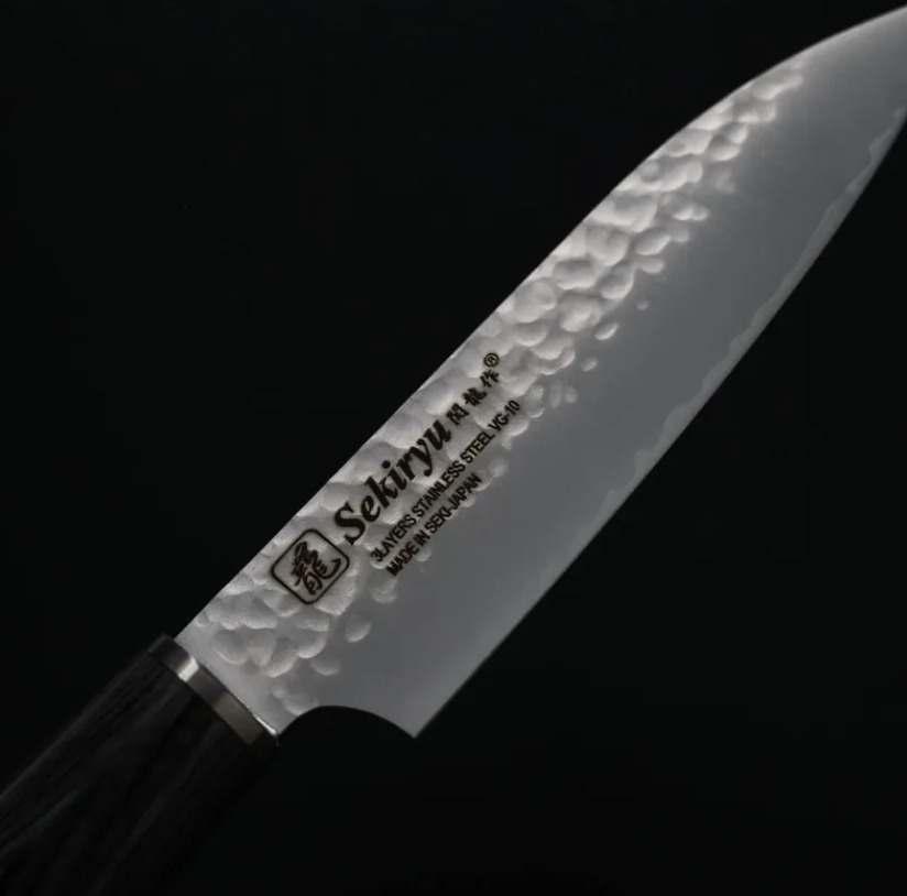 関龍作 蔬果刀 120mm VG10鋼 鎚目 (5) 関龍作 蔬果刀 120mm VG10鋼 鎚目