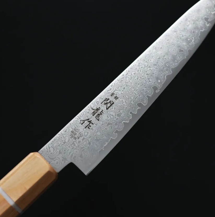 関龍作 蔬果刀 150mm VG10鋼 33層大馬士革 和柄