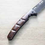 黑崎優 折疊刀 100mm 黑染 SG2粉末HSS鋼 沙漠鐵木付皮套 (3) 黑崎優 折疊刀 100mm 黑染 SG2粉末HSS鋼 沙漠鐵木/付皮套