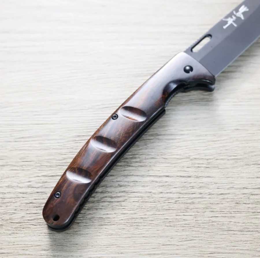 黑崎優 折疊刀 100mm 黑染 SG2粉末HSS鋼 沙漠鐵木付皮套 (3) 黑崎優 折疊刀 100mm 黑染 SG2粉末HSS鋼 沙漠鐵木/付皮套