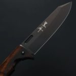 黑崎優 折疊刀 100mm 黑染 SG2粉末HSS鋼 沙漠鐵木付皮套 (6) 黑崎優 折疊刀 100mm 黑染 SG2粉末HSS鋼 沙漠鐵木/付皮套