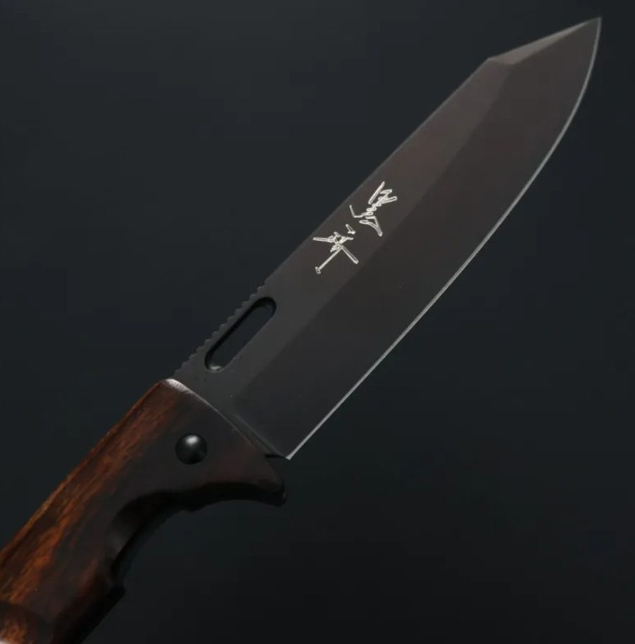 黑崎優 折疊刀 100mm 黑染 SG2粉末HSS鋼 沙漠鐵木付皮套 (6) 黑崎優 折疊刀 100mm 黑染 SG2粉末HSS鋼 沙漠鐵木/付皮套