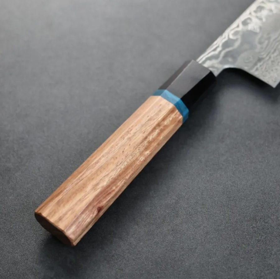 龍泉刃物梵天雲龍改牛刀240mm VG10 63層鎳染大馬士革本鍛造