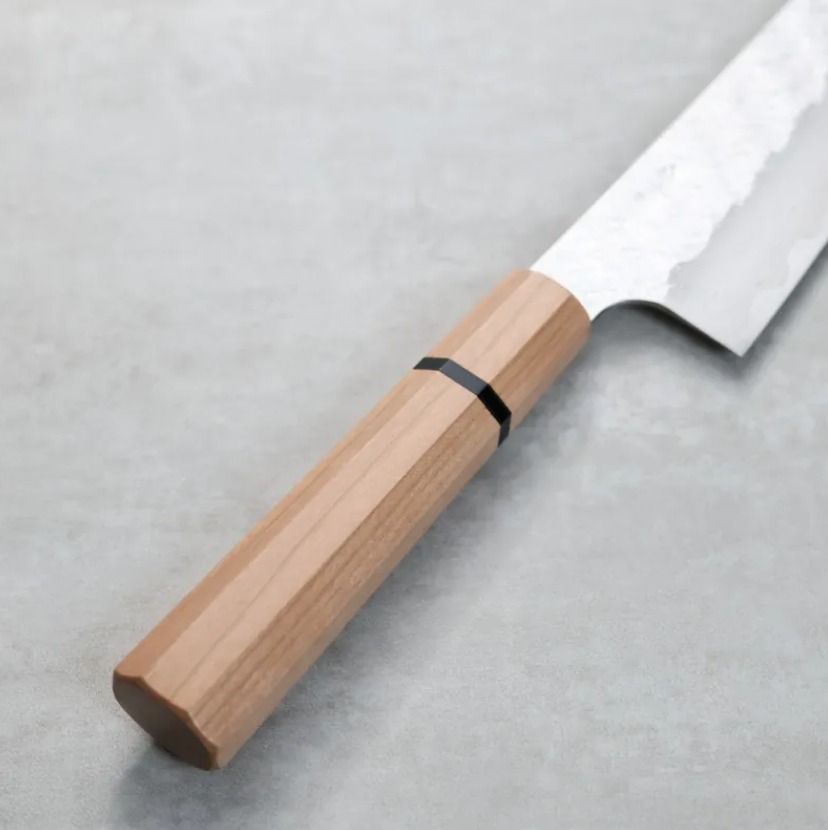 二唐刃物 牛刀 210mm <br>SG Strix粉末HSS鋼 鎚目大馬士革