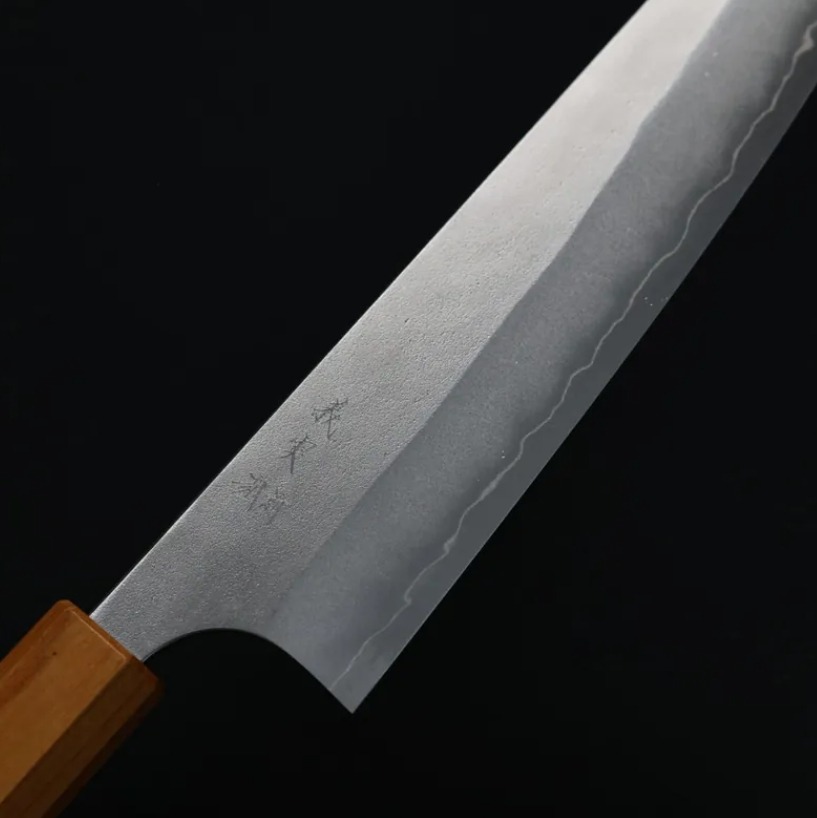加藤義實 牛刀 210mm 銀三鋼 鍛造/梨地 櫸木柄