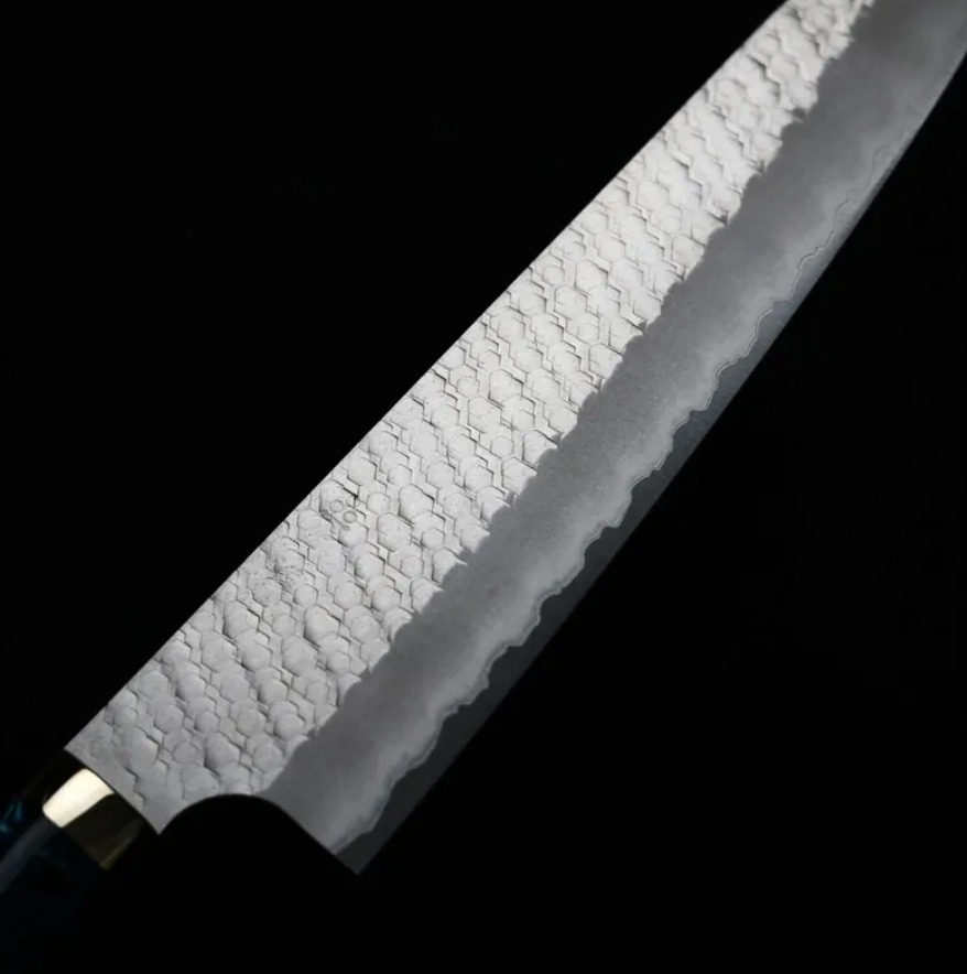 二唐刃物 牛刀 240mm SG2粉末HSS鋼 磨鎚目 壓克力柄 (7) 二唐刃物 牛刀 240mm <br>SG2粉末HSS鋼 磨鎚目 壓克力柄