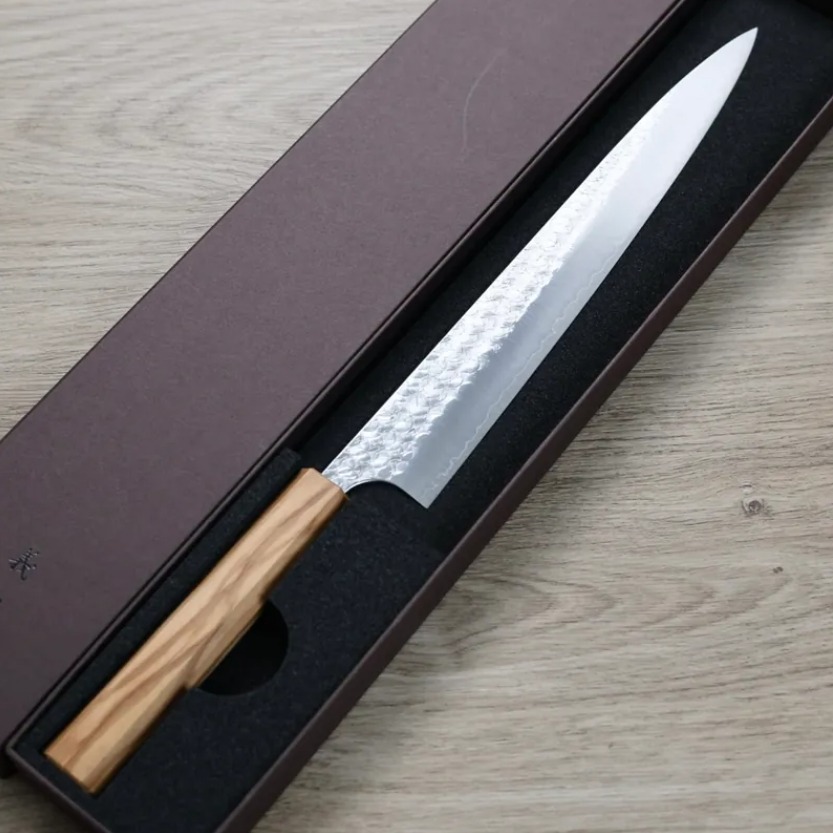 加藤義實 水波 筋引 270mm SG2粉末HSS鋼 橄欖木柄