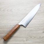 加藤義實 牛刀 240mm 銀三鋼<br>鍛造/梨地 櫸木柄