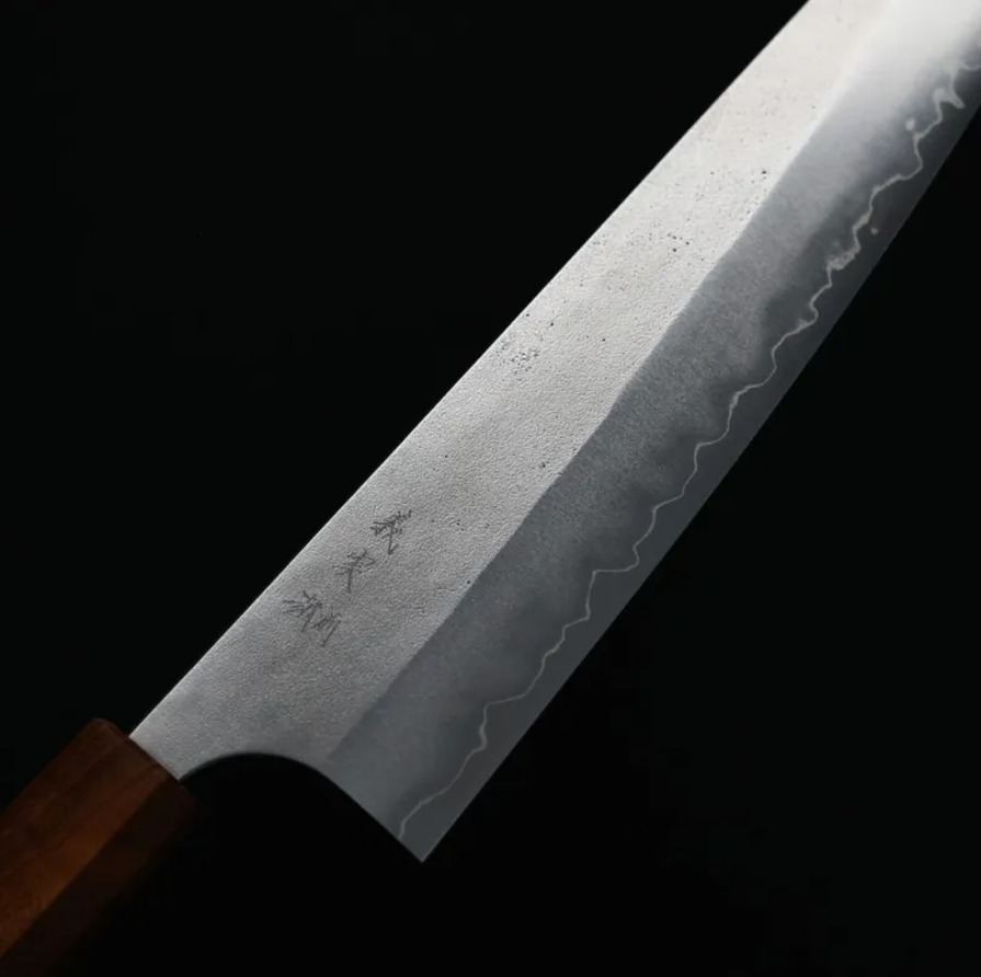 加藤義實 牛刀 240mm 銀三鋼<br>鍛造/梨地 櫸木柄