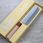 增谷訓生 寬版菜切 165mm VG10鋼 刻流 和柄 (2) 增谷訓生 寬版菜切 165mm VG10鋼 刻流 和柄