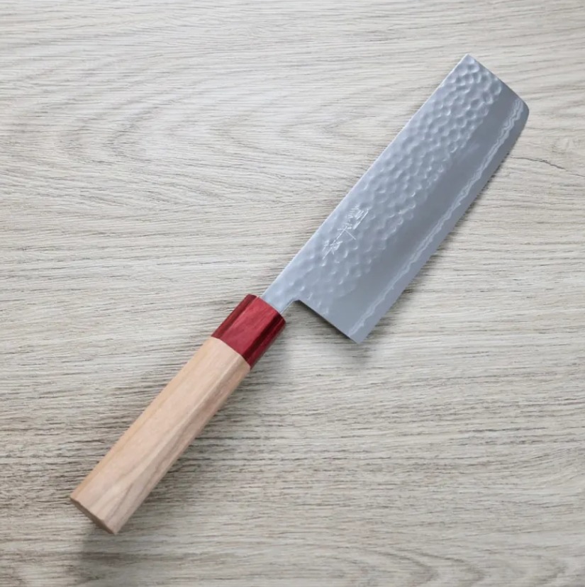 增谷訓生 寬版菜切 165mm VG10鋼 刻流 和柄 增谷訓生 寬版菜切 165mm VG10鋼 刻流 和柄