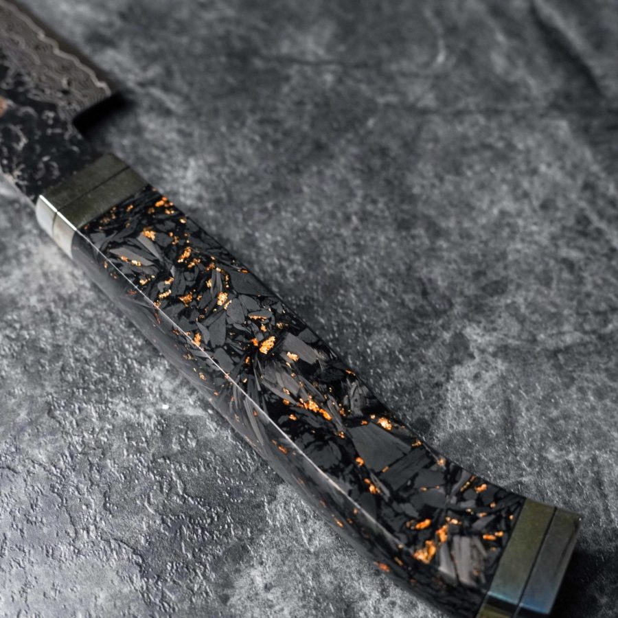 實光刃物Galaxy 筋引 SG2 碳纖金薄柄270mm-3 實光刃物 Galaxy 筋引 270mm SG2粉末HSS鋼 碳纖維金箔柄