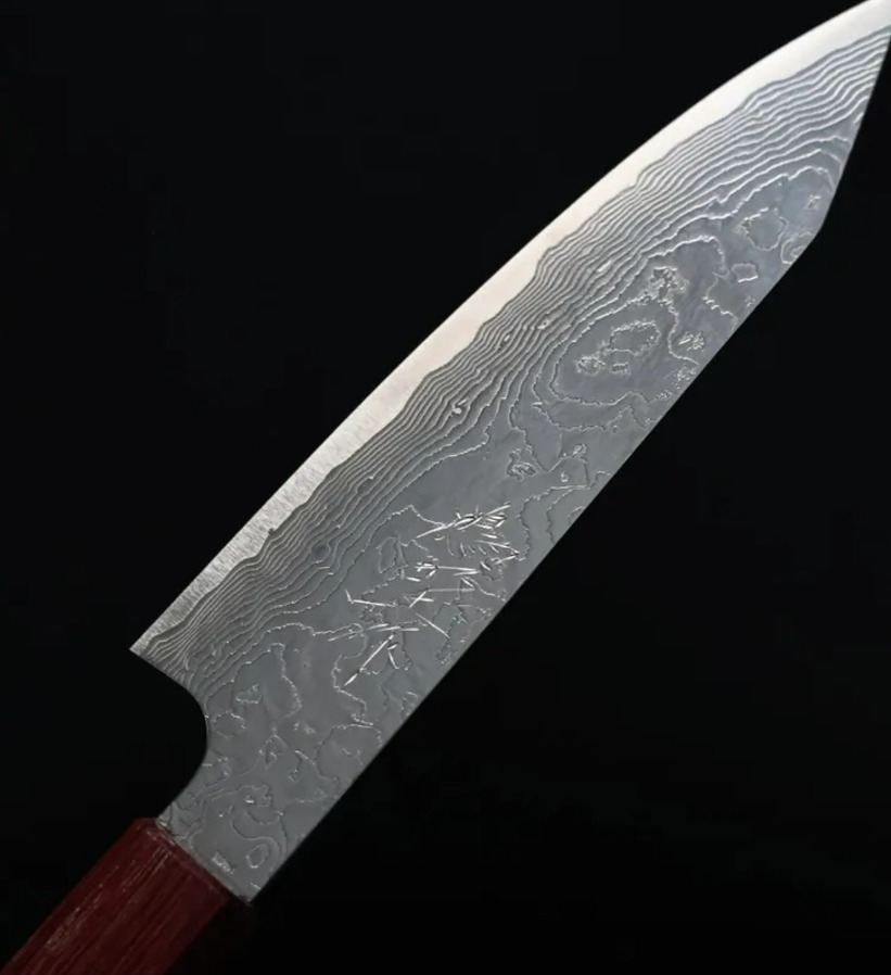 鳩野憲志朗 蔬果刀 135mm SG2 鑽石大馬士革