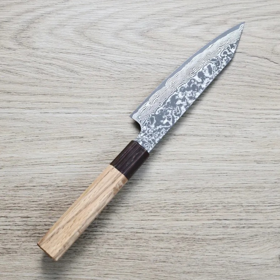 鳩野憲志朗 蔬果刀 135mm SG2 黑染大馬士革