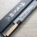 鳩野憲志朗 蔬果刀 135mm SG2 黑染大馬士革