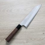 二唐刃物 切付牛刀 210mm 青紙超級鋼 柳葉鎚目 二唐刃物 切付牛刀 210mm<br>青紙超級鋼 柳葉鎚目