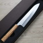 加藤義實 水波 切付牛刀 210mm SG2粉末HSS鋼 橄欖木柄
