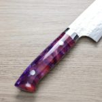 佐治武士 牛刀 210mm VG10鋼 十字鎚目大馬士革 紫壓克力柄 (3) 佐治武士 牛刀 210mm <br>VG10鋼十字鎚目大馬士革 紫壓克力柄