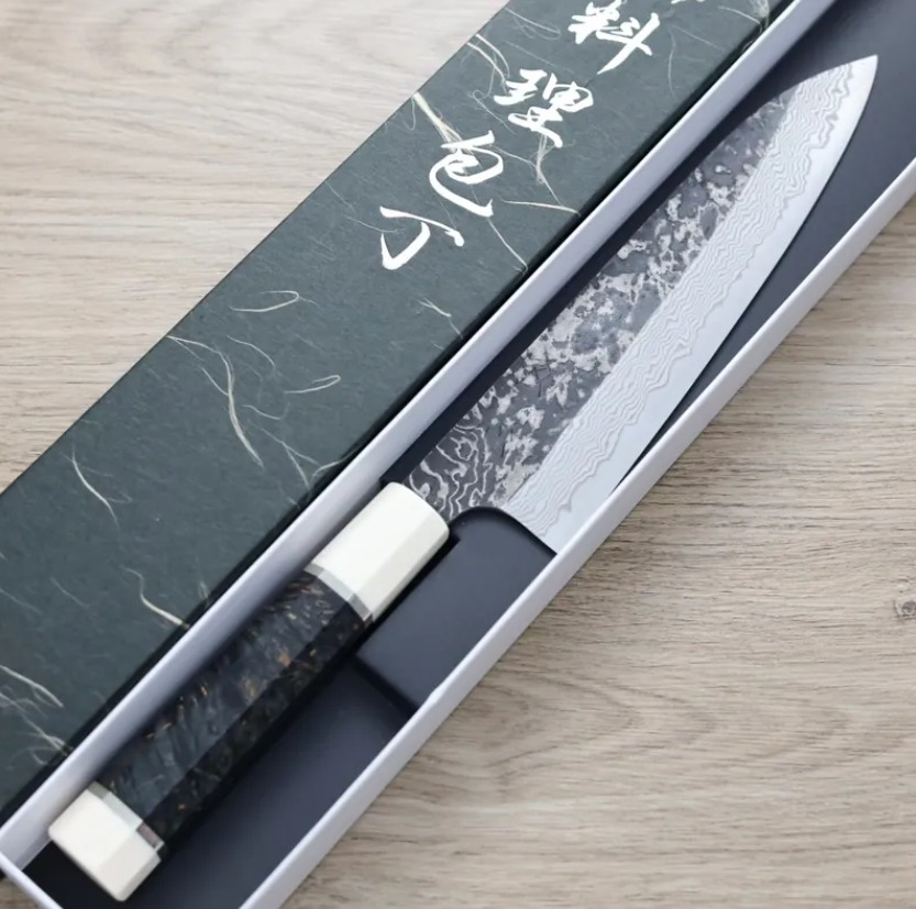 初心x二唐 牛刀 210mm SLD鋼 黑打大馬士革 (2) 初心x二唐 牛刀 210mm<br>SLD鋼 黑打大馬士革