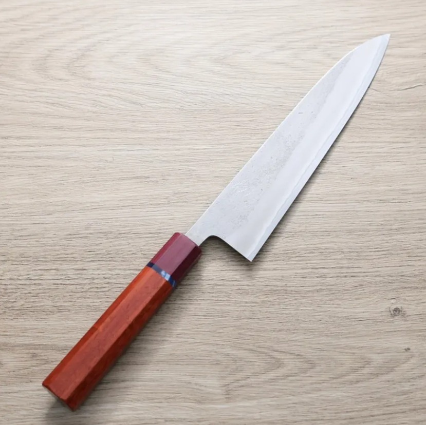 初心x吉金刃物 牛刀<br>210mm 白紙鋼 梨地