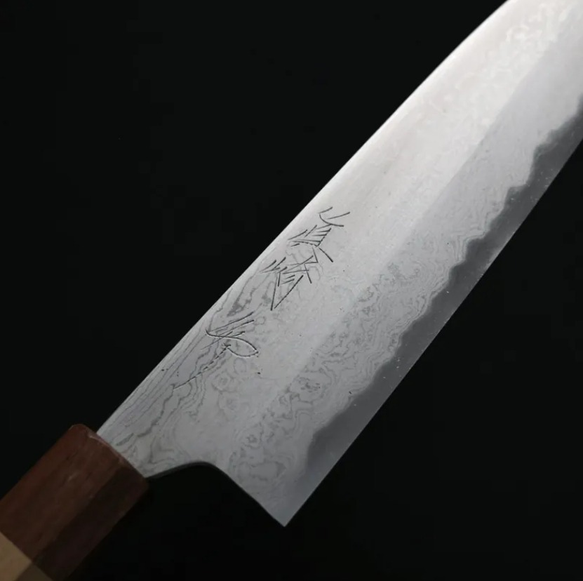 真崎直樹 牛刀 210mm 本三枚青二鋼 大馬士革 (5) 真崎直樹 牛刀 210mm <br>本三枚青二鋼 大馬士革